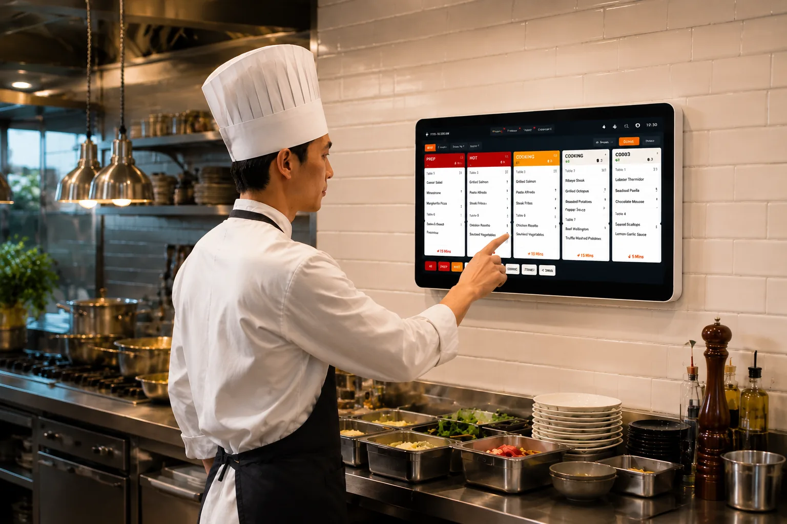 Setup hardware layar dapur KDS