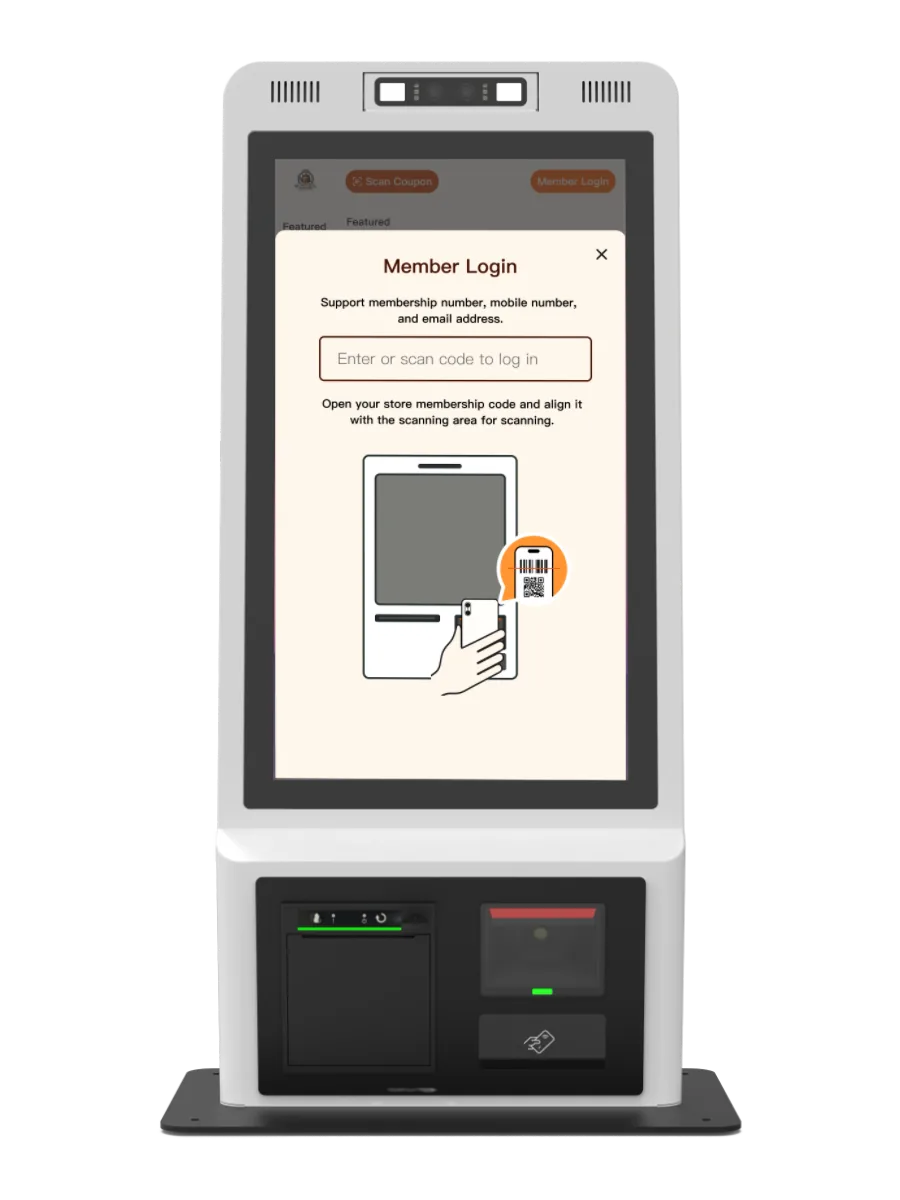 Tampilan scan QR member Kiosk