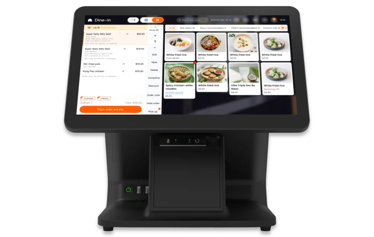 Tampilan quick ordering POS