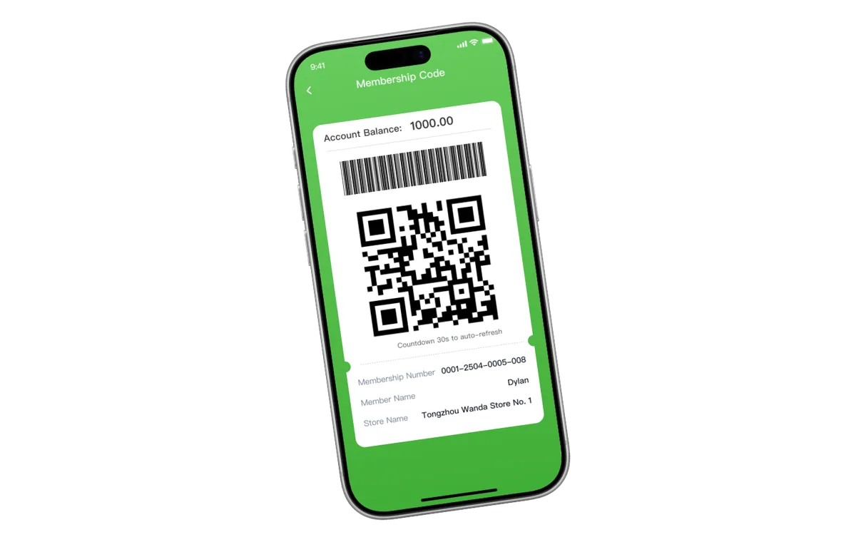 Tampilan identifikasi member QR