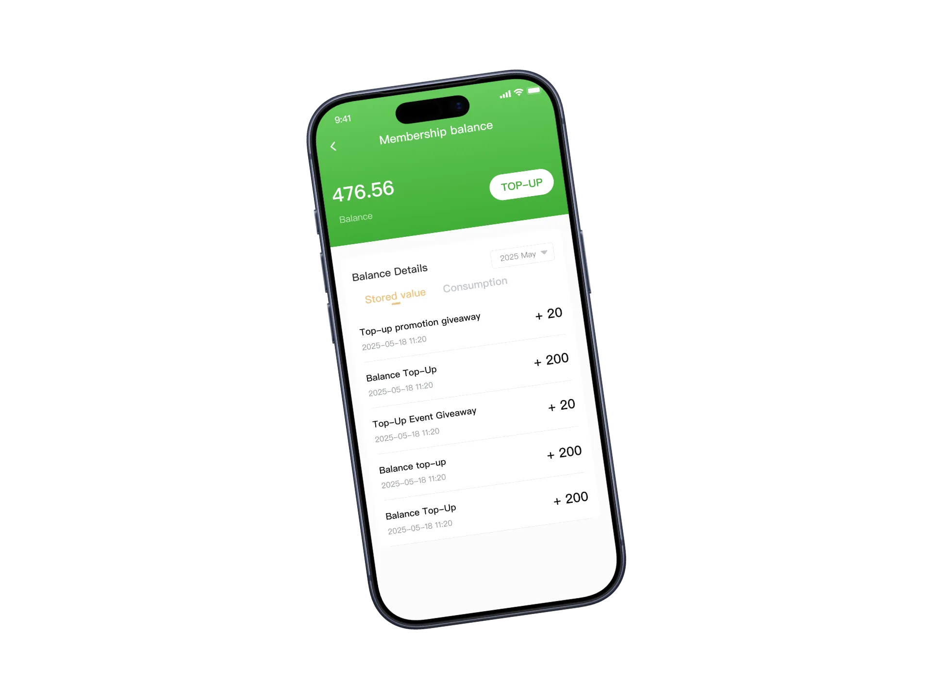Interface akun saldo member