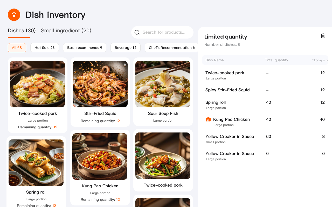 Interface manajemen produk