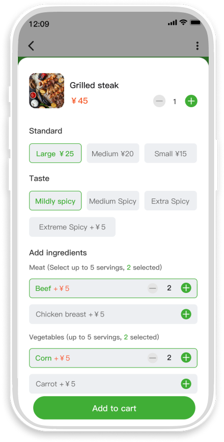 Dish Customization Options
